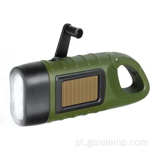 Lanterna LED de manivela e energia solar